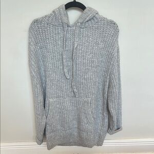 Emory Park Cozy Gray Knit Hoodie Sweater Dress
